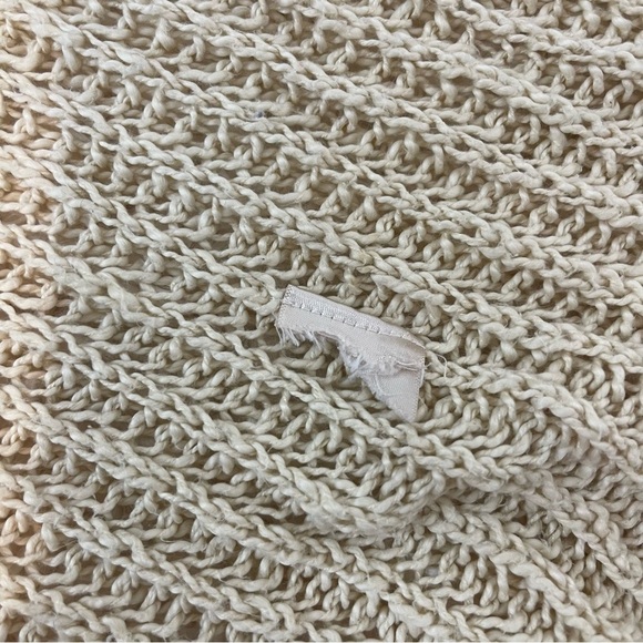 Anthropologie Knitted Knotted open waterfall Sweater Cardigan cream SZ XS lace - Picture 7 of 8